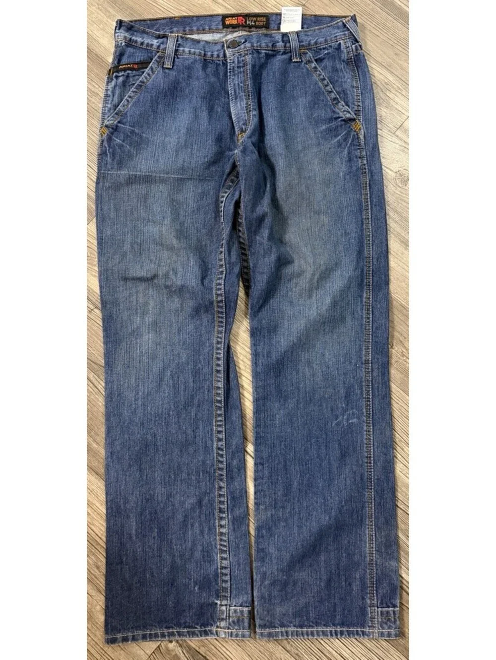 Ariat Work FR M4 Low Rise Boot Cut Jeans Mens 36x34 Blue Flame Resistant Denim